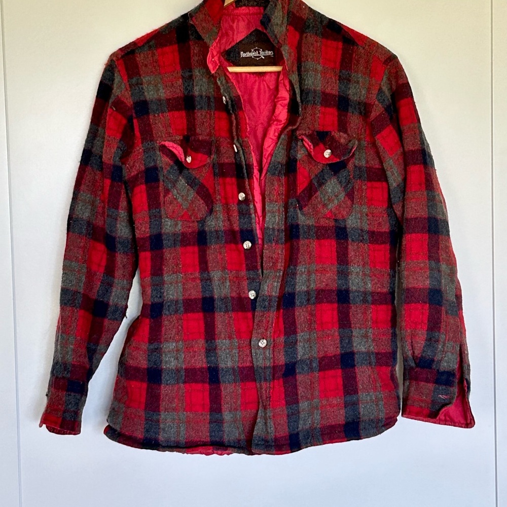 Red Flannel Plaid Vintage!  40 years old! Soft, flexible!